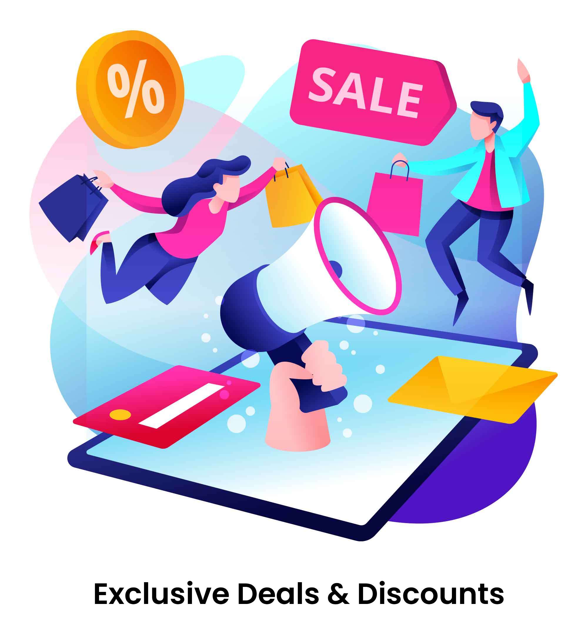 Tech deals and exclusive discounts illustration