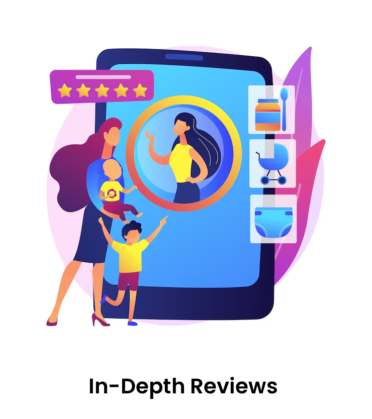 Tech product detailed review illustration